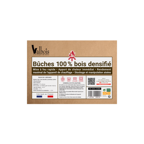 Bûches de bois densifié - Pack de 4 – Image 2
