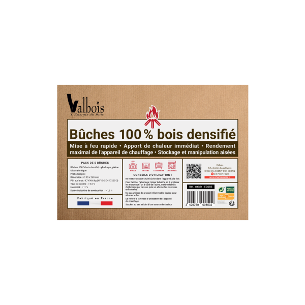 Bûches de bois densifié - Pack de 5 – Image 2