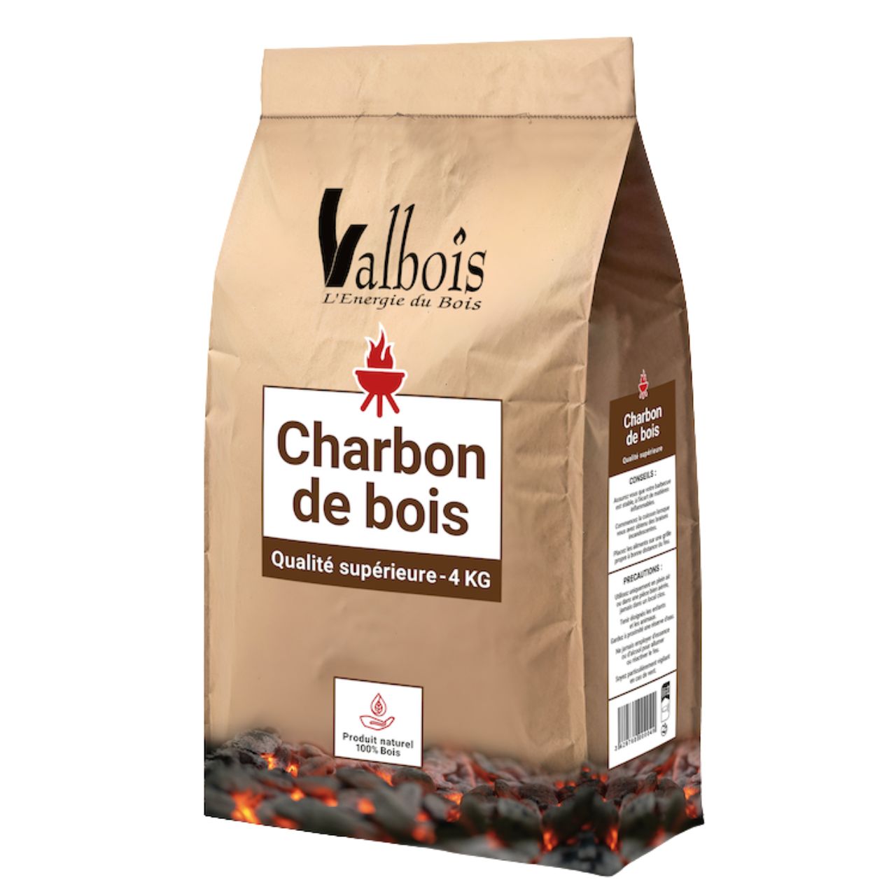 Charbon de Bois "Qualité Premium" : le secret d'une cuisson parfaite - Sac de 4 Kgs