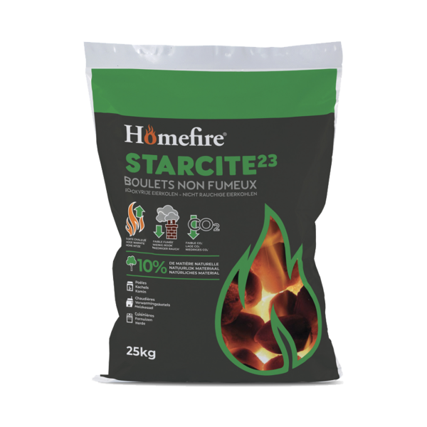 Boulet de charbon Anthracite aggloméré défumés 23 Grs - STARCITE
