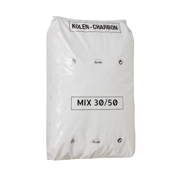 Charbon mélange Coke Anthracite en sac calibrage 30 à 50 mm - 25 Kgs